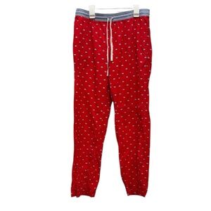 Southern Tide Red Lounge Pants with Blue Fish Pattern Size Small